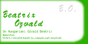 beatrix ozvald business card